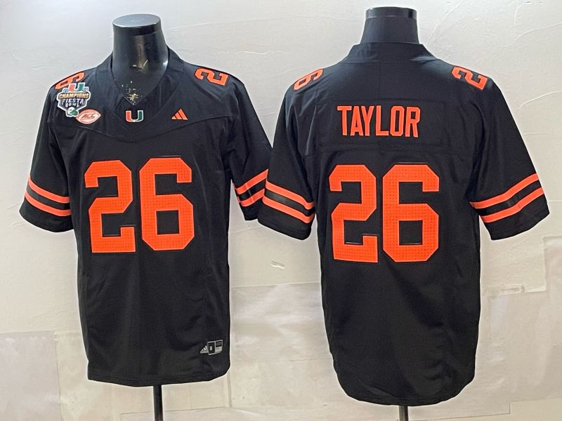 Men 2026 Miami Hurricanes #26 Taylor Black 3th generations Limited NCAA Jersey 0014